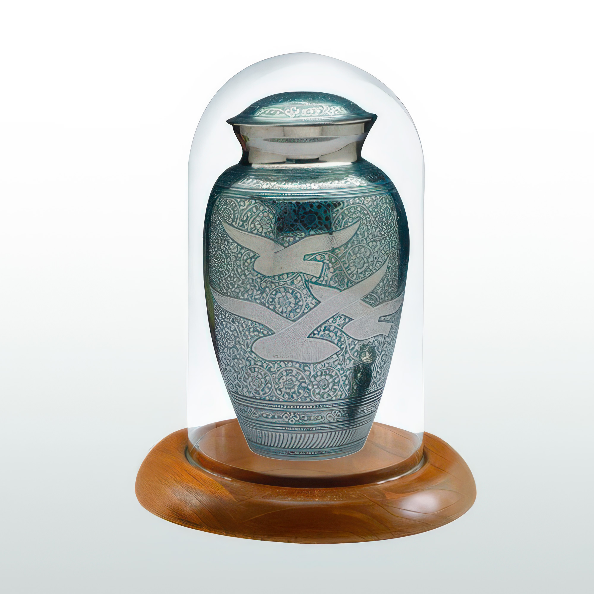 Oak Tall Glass Keepsake Dome