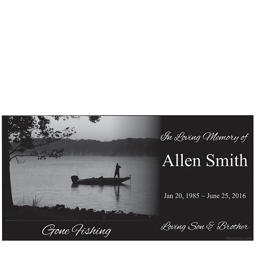 Fishing Granite Memorial Stone