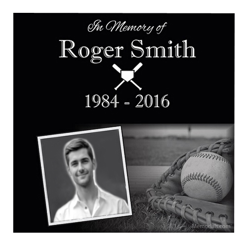 Baseball Granite Memorial Stone