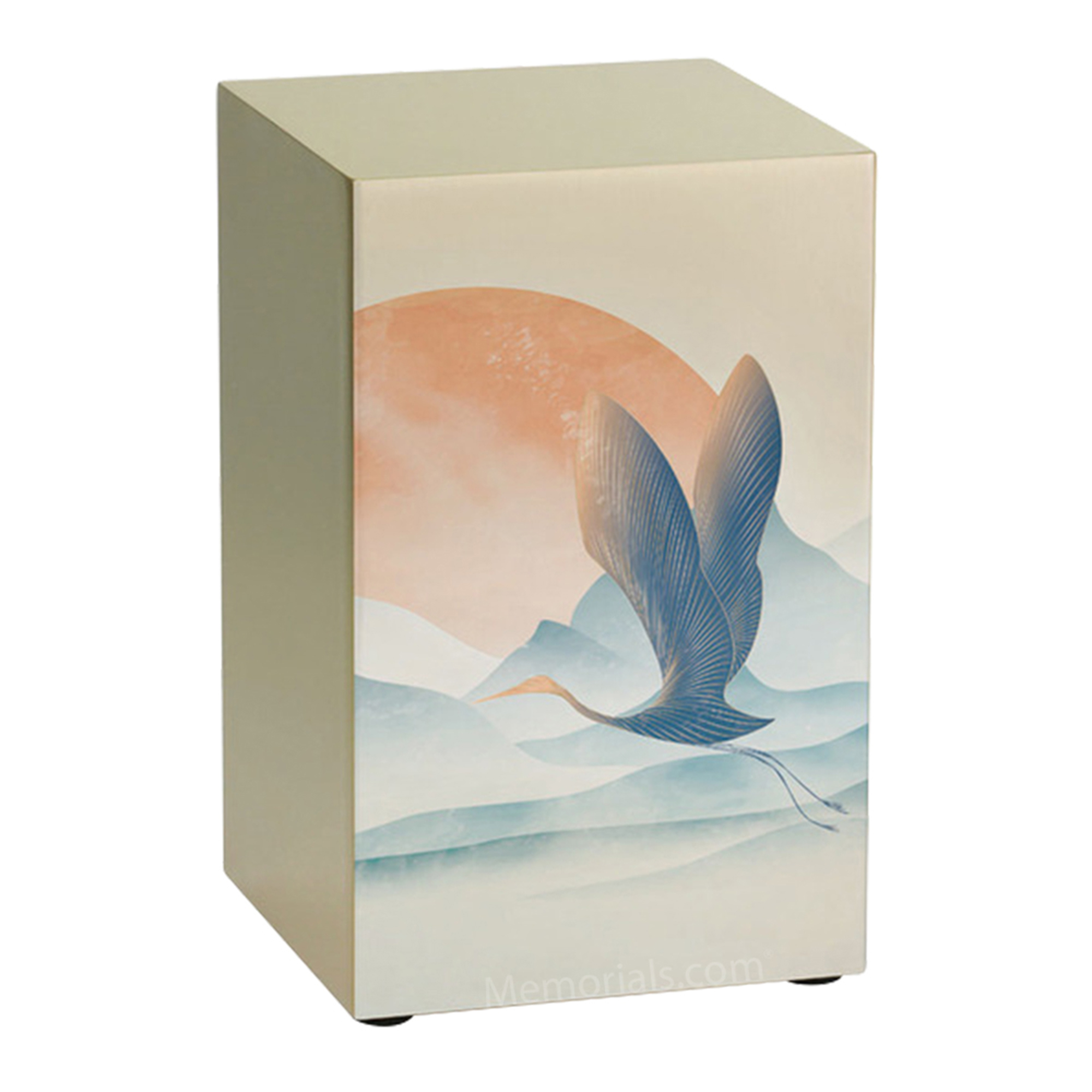 Eternal Crane Bronze Metal Niche Urn