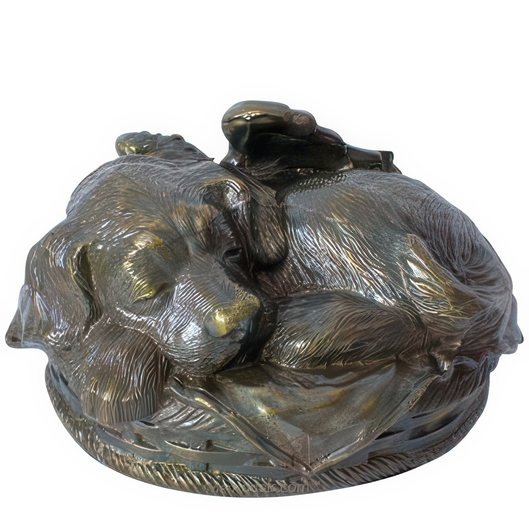Angel Dog Cremation Urn Antique Bronze