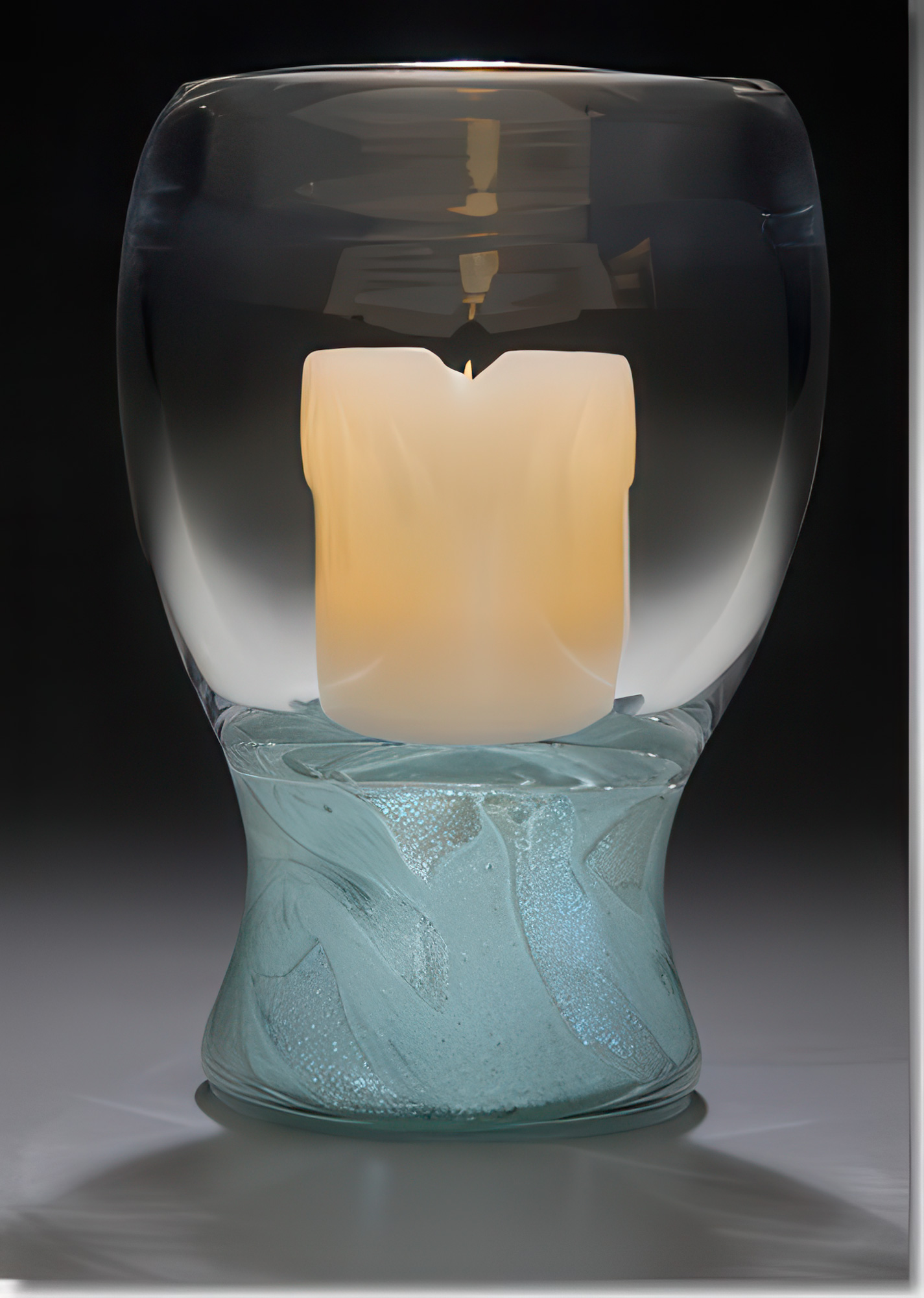 Aqua Cremation Ash Candle Holder