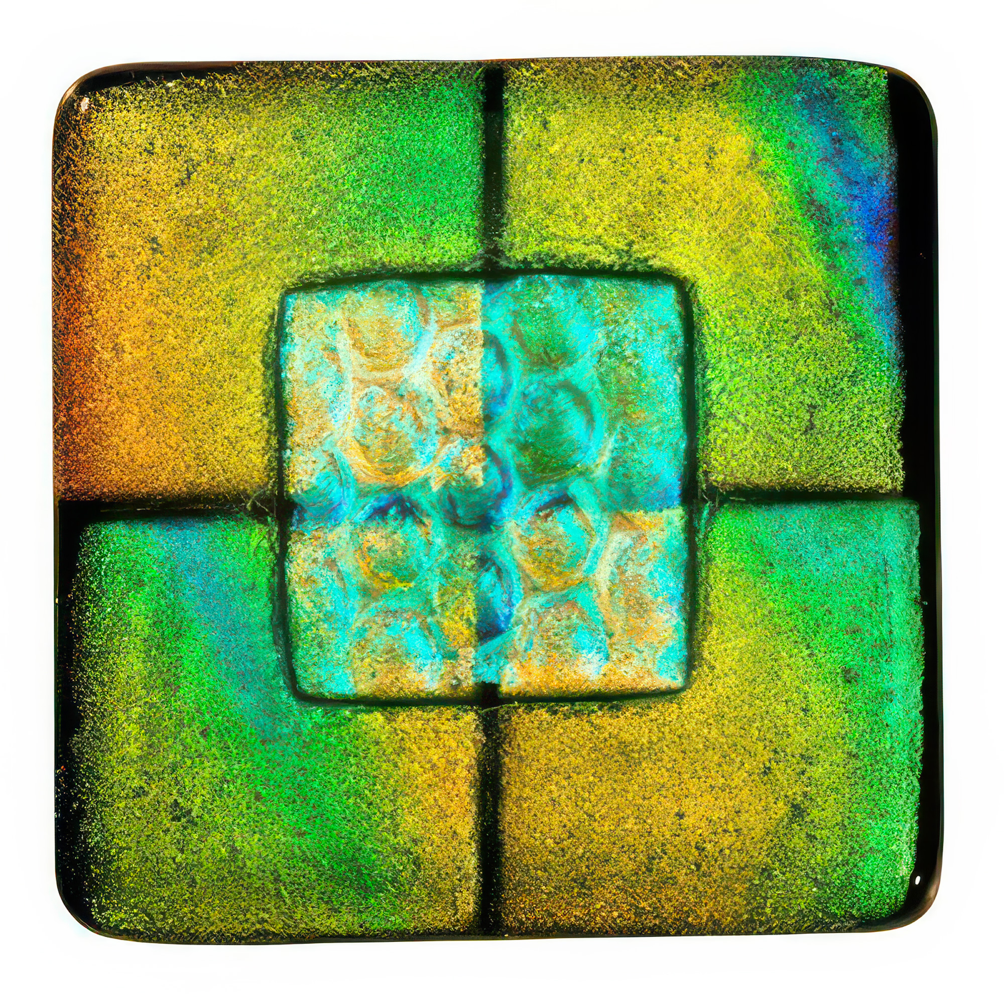 Aqua Yellow Pet Cremation Ashes Tile