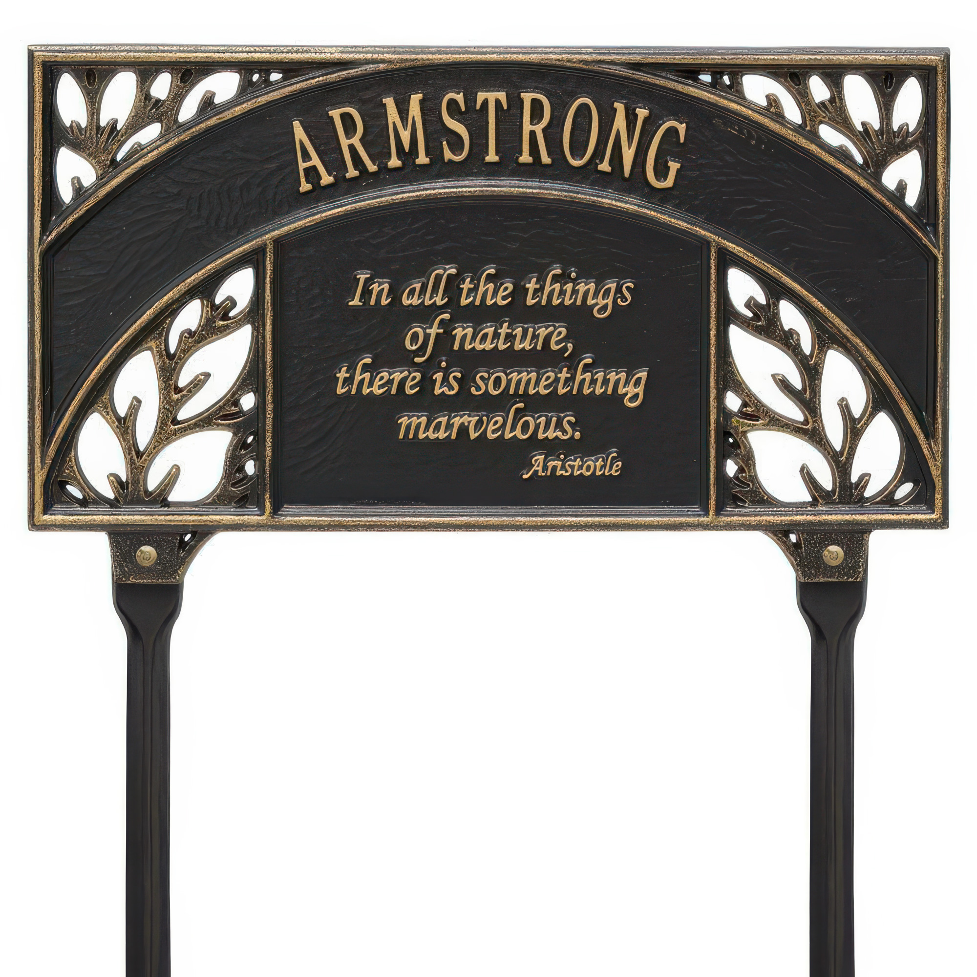 Aristotle Garden Black Dedication Plaque