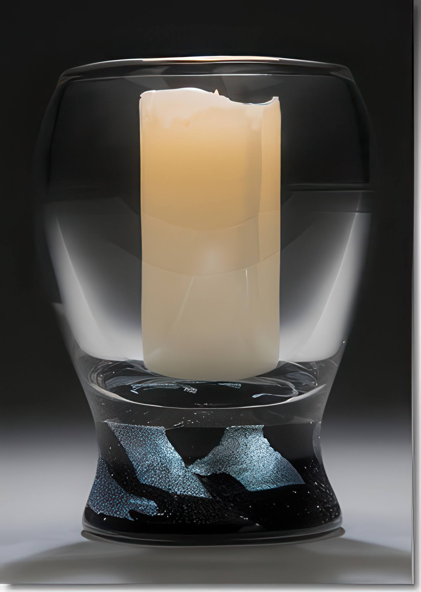 Black Cremation Ash Candle Holder