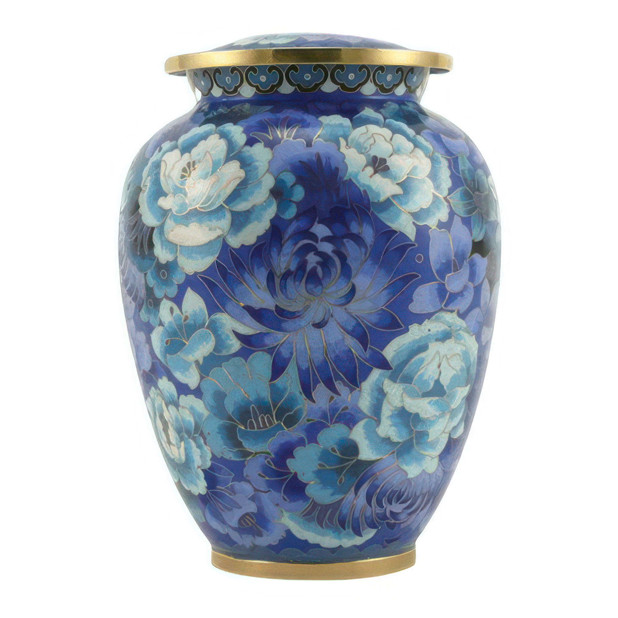 Blue Flowers Elite Cloisonne Urn