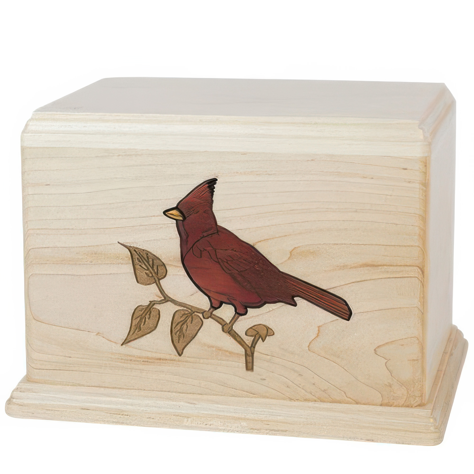 Cardinal Wood Cremation Urn