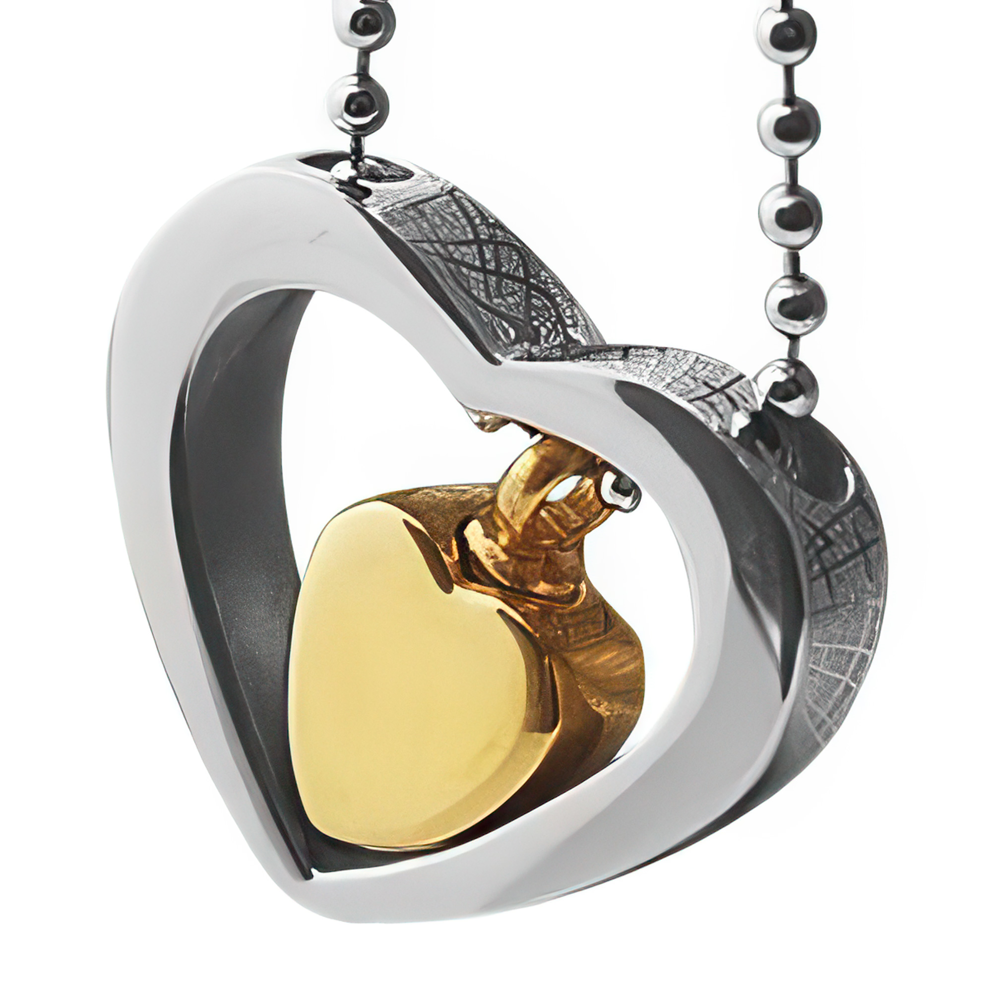 Double Heart Urn Necklace for Ashes