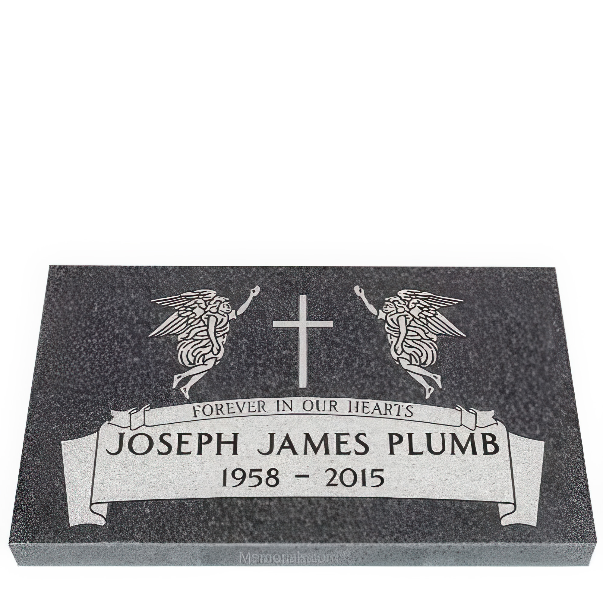 Angels Guiding Me Home Granite Grave Marker 28 x 16