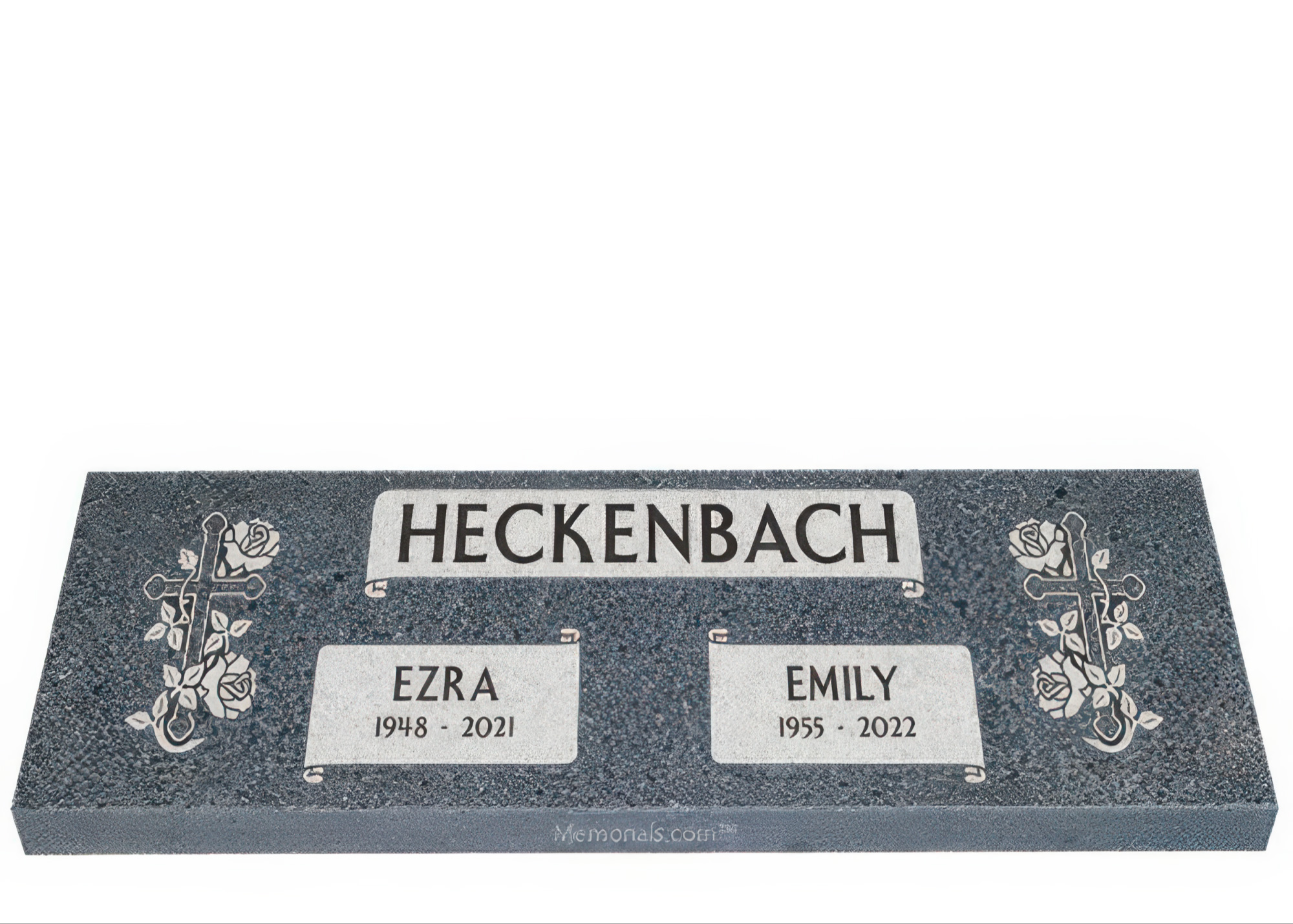 Blooming Faith Companion Granite Headstone 42 x 12