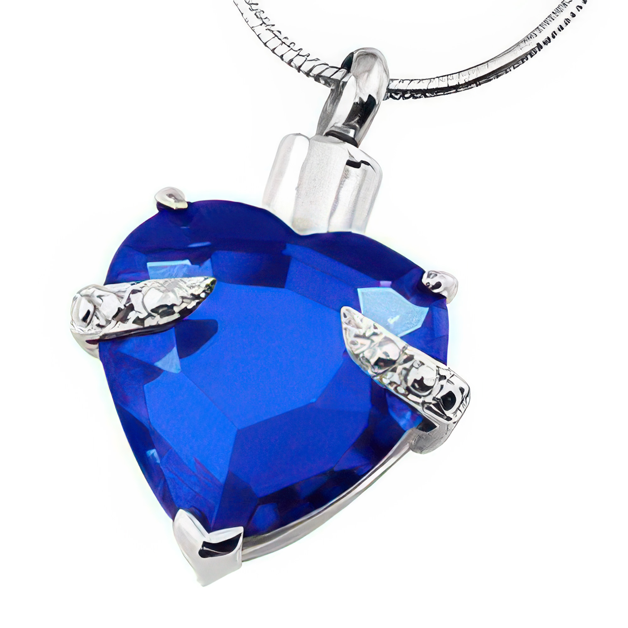 Blue Heart Necklace For Ashes