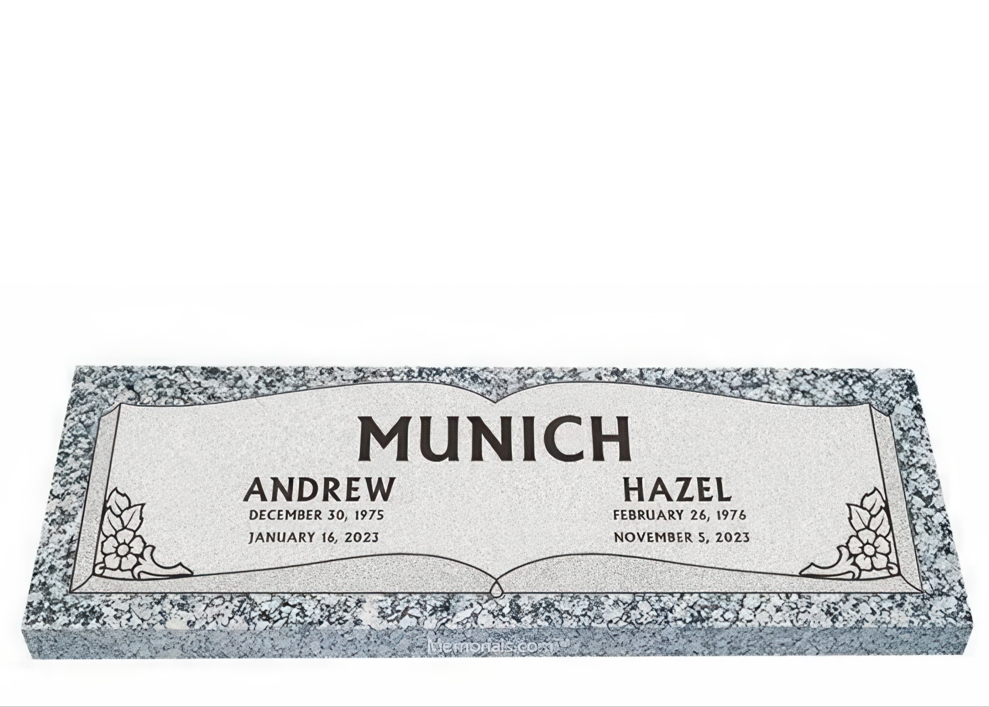 Book of Faith Companion Granite Headstone 42 x 12