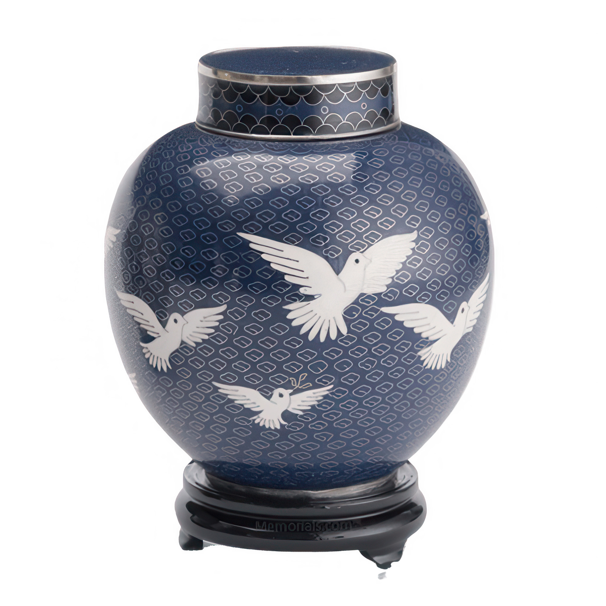 Peace Doves Large Cloisonne Urn