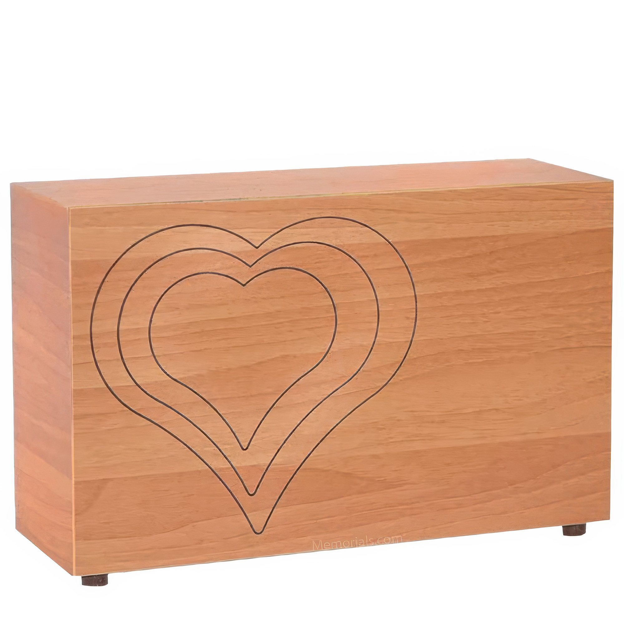 Double Heart Wooden Urn