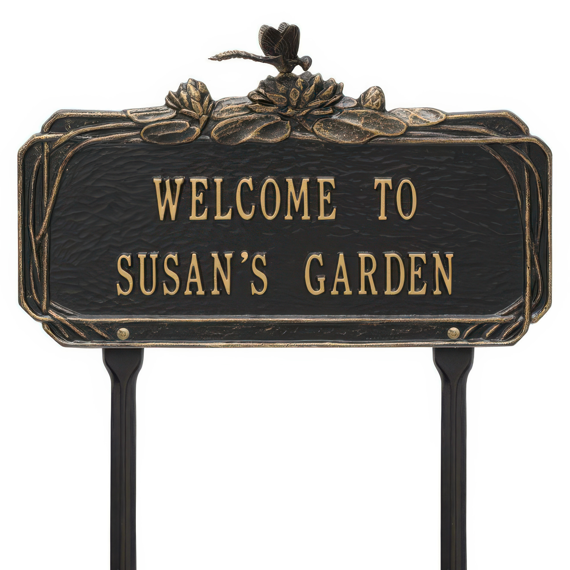 Dragonfly Garden Black Dedication Plaque