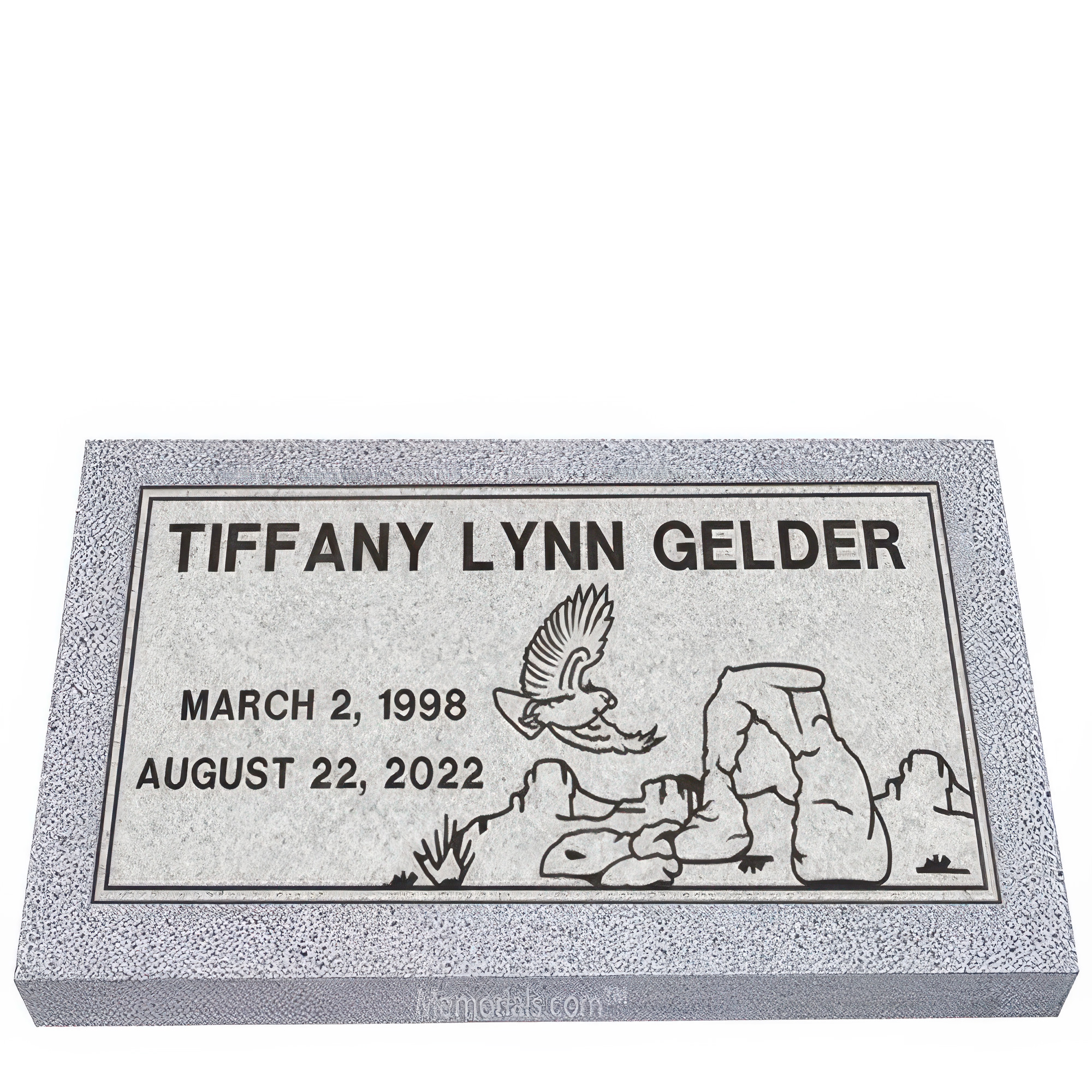 Eagles Flight Granite Grave Marker 28 x 16