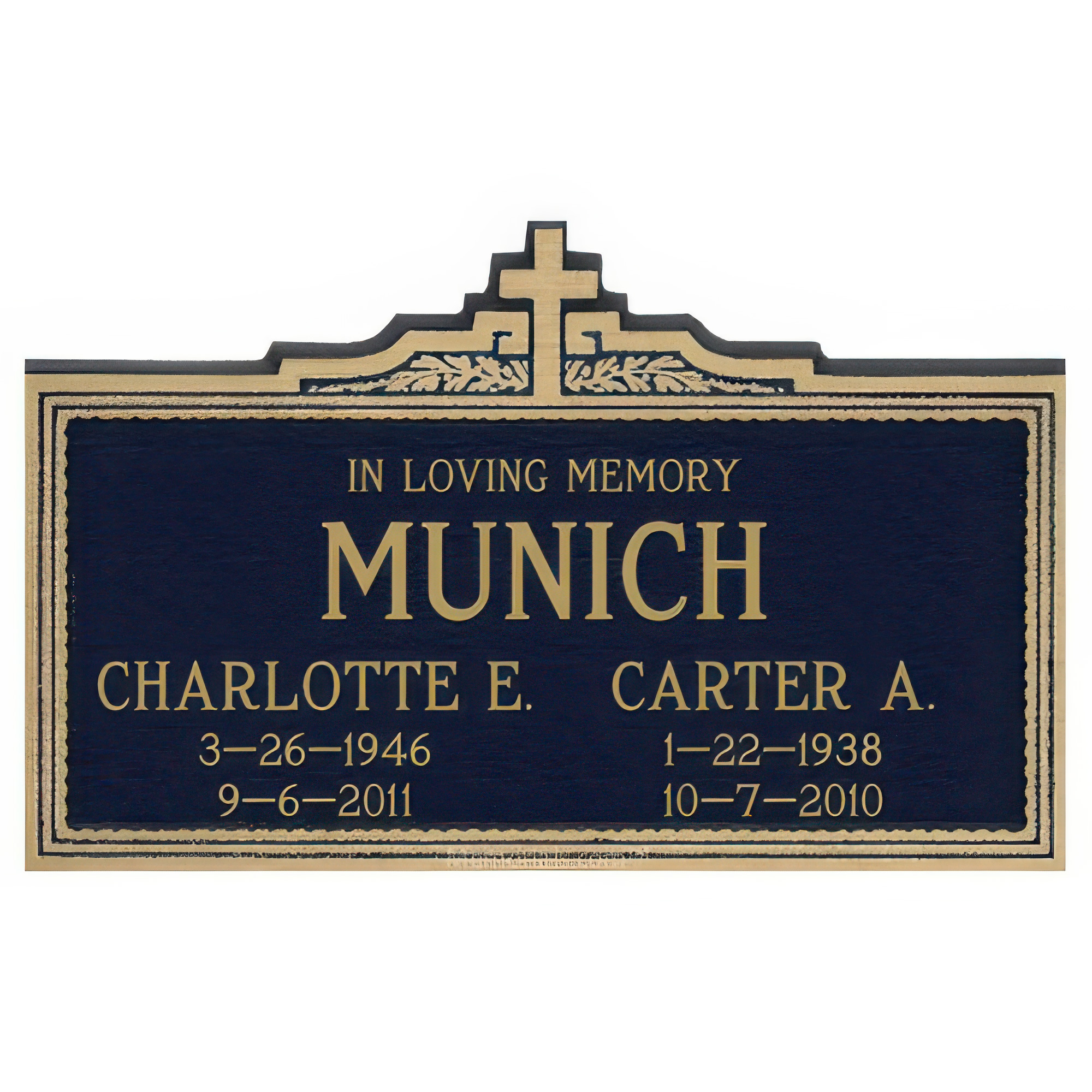 Everlasting Faith Memorial Niche Plaque for Two