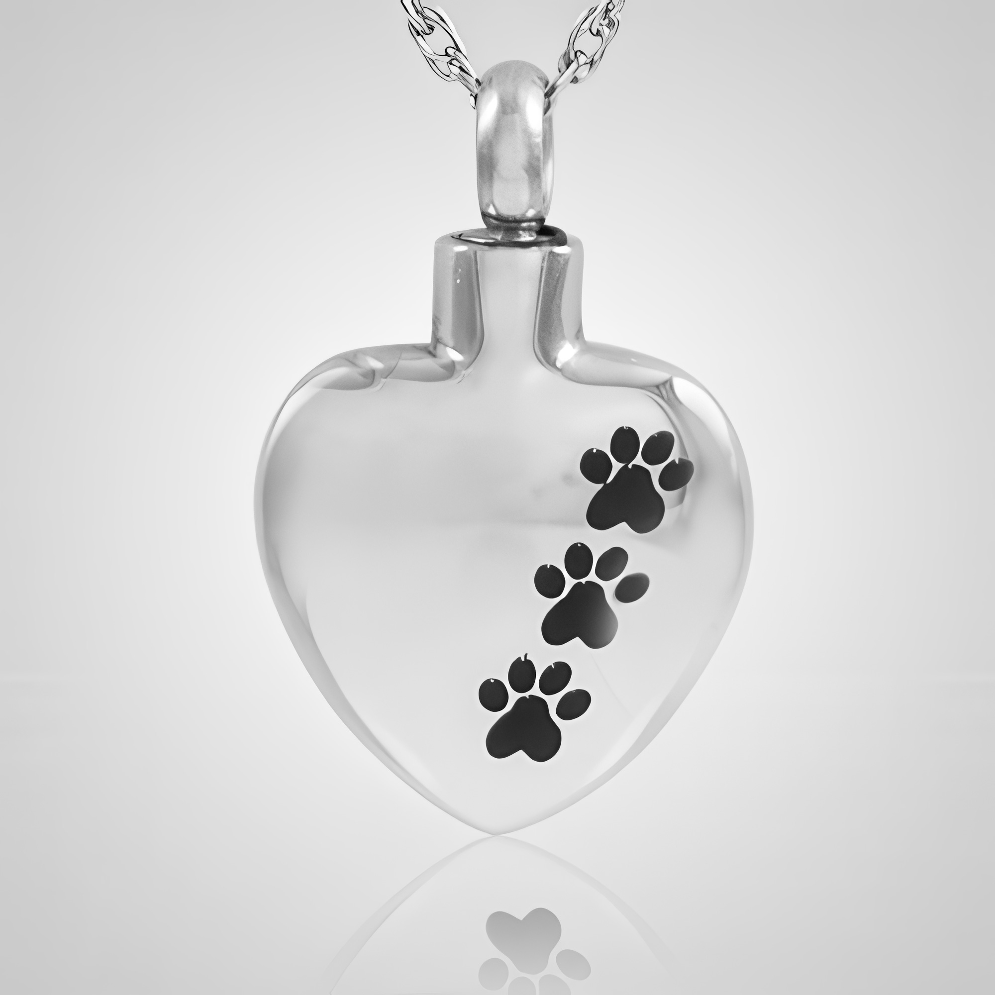 Paw Print Heart Cremation Jewelry