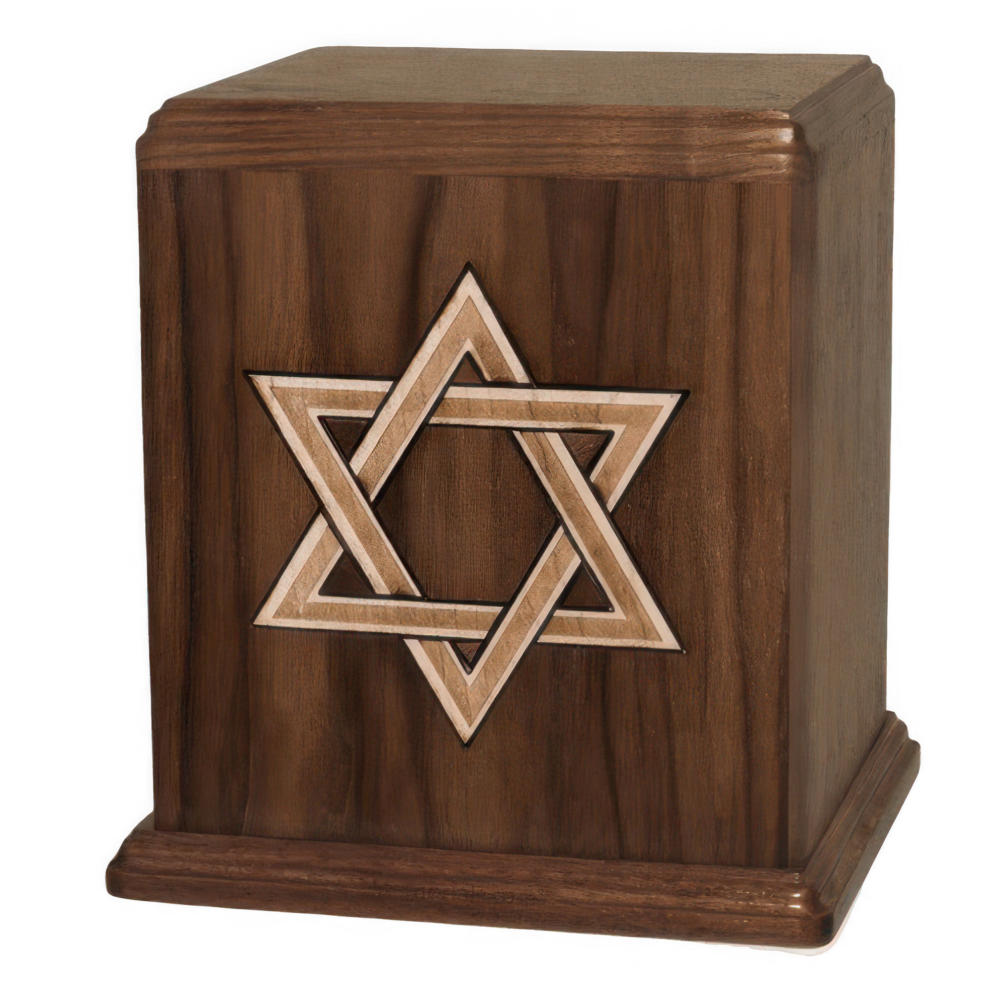 Star of David Walnut Cremation Urn
