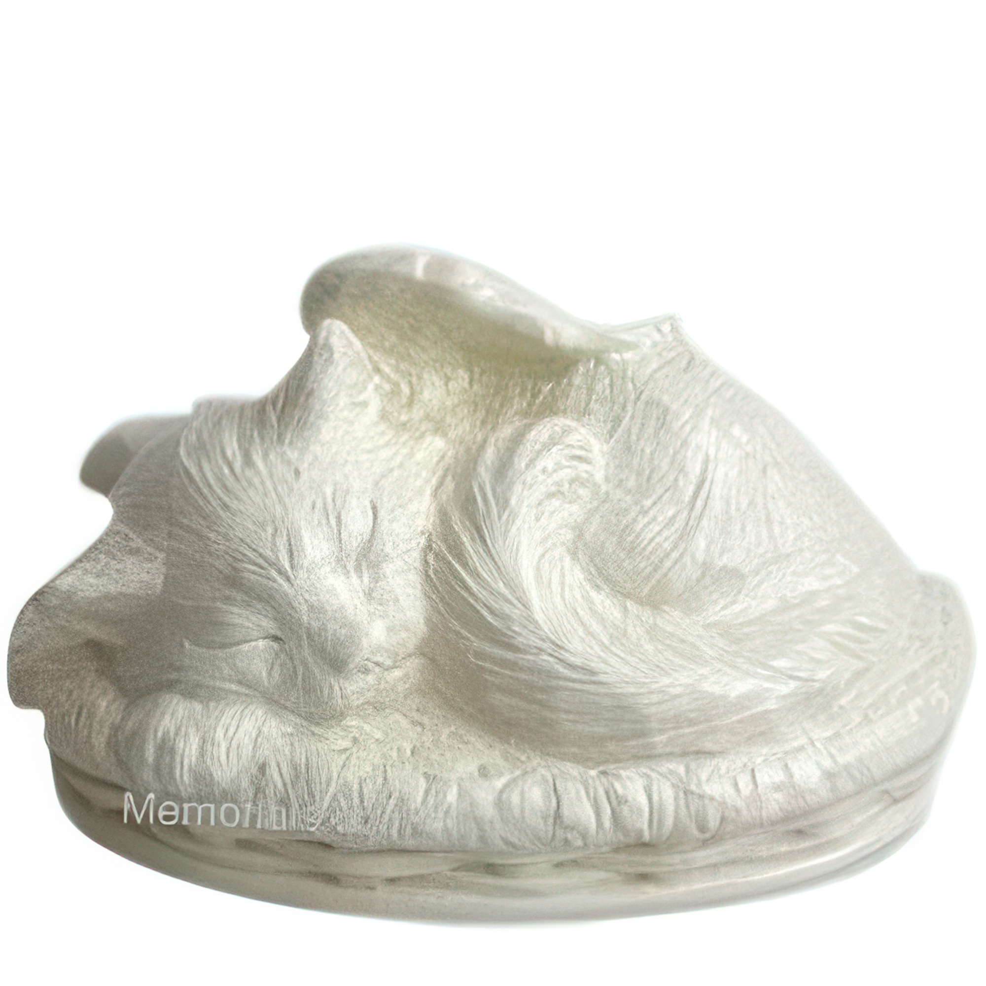 Angel Cat Cremation Urn White